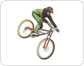 downhill bicycle and cyclist