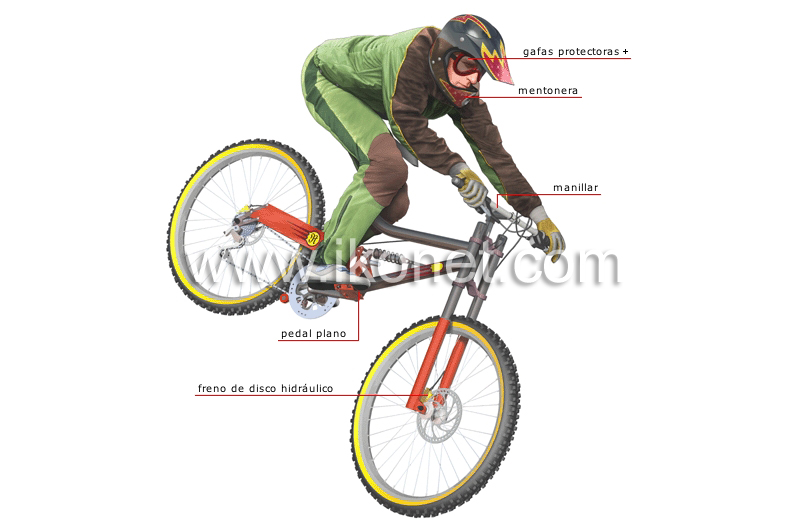 bicicleta de descenso y ciclista image