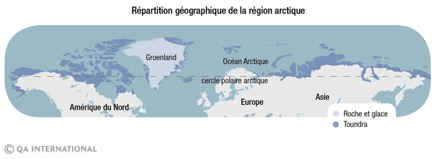Répartition géographique de la région artique