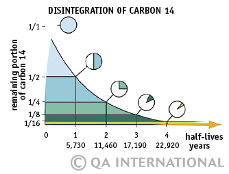 Desintegration of carbon 14