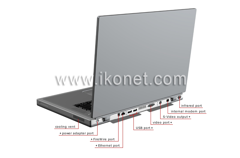 laptop computer: rear view image