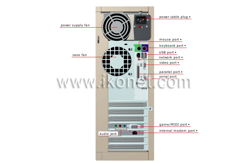 tower case: back view image