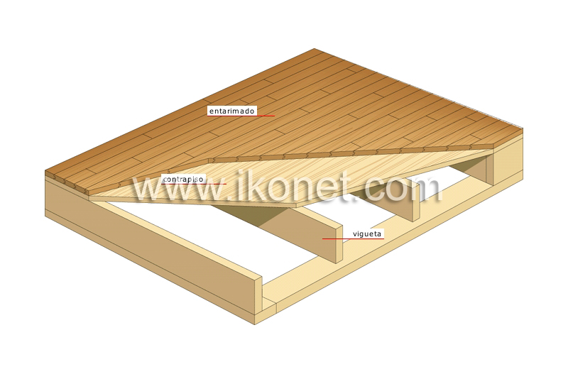 entarimado sobre estructura de madera image