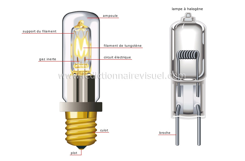 maison > électricité > éclairage > lampe à incandescence image -  Dictionnaire Visuel