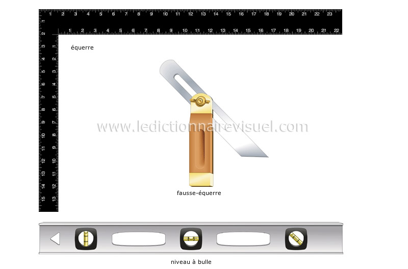 menuiserie : instruments de traçage et de mesure image