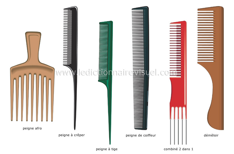 parure et objets personnels > parure > coiffure > peignes image -  Dictionnaire Visuel