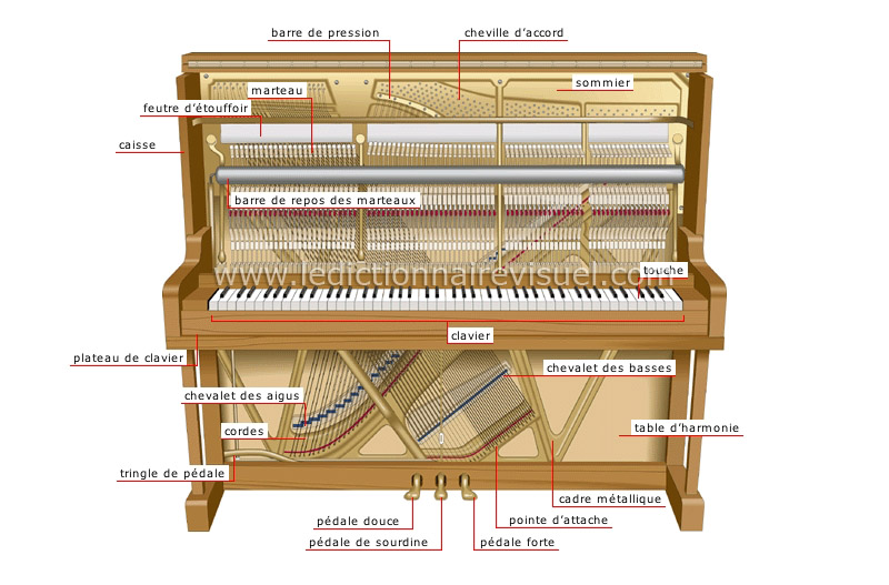 arts et architecture > musique > instruments à clavier > piano droit image  - Dictionnaire Visuel