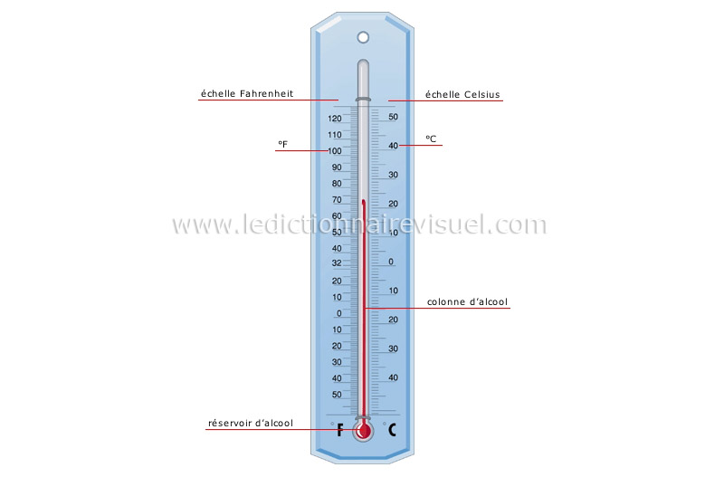 Composition d'un thermomètre : le liquide contenu dans le
